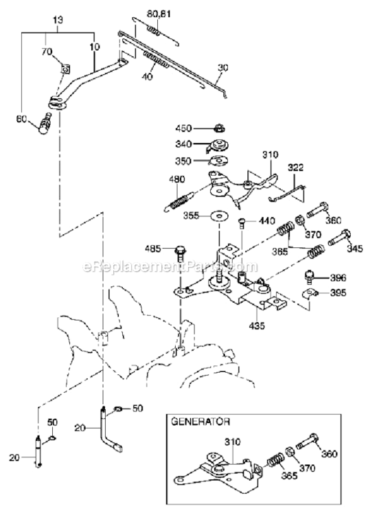 E - Governor Operation Diagram and Parts List for EX210D522X2  Subaru Engine