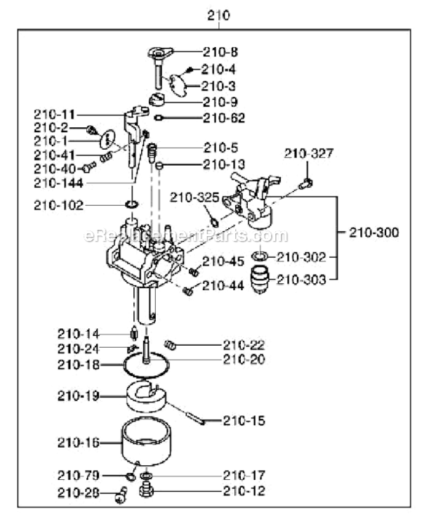 H - Fuel Lubricant Diagram and Parts List for EX210D522X2  Subaru Engine