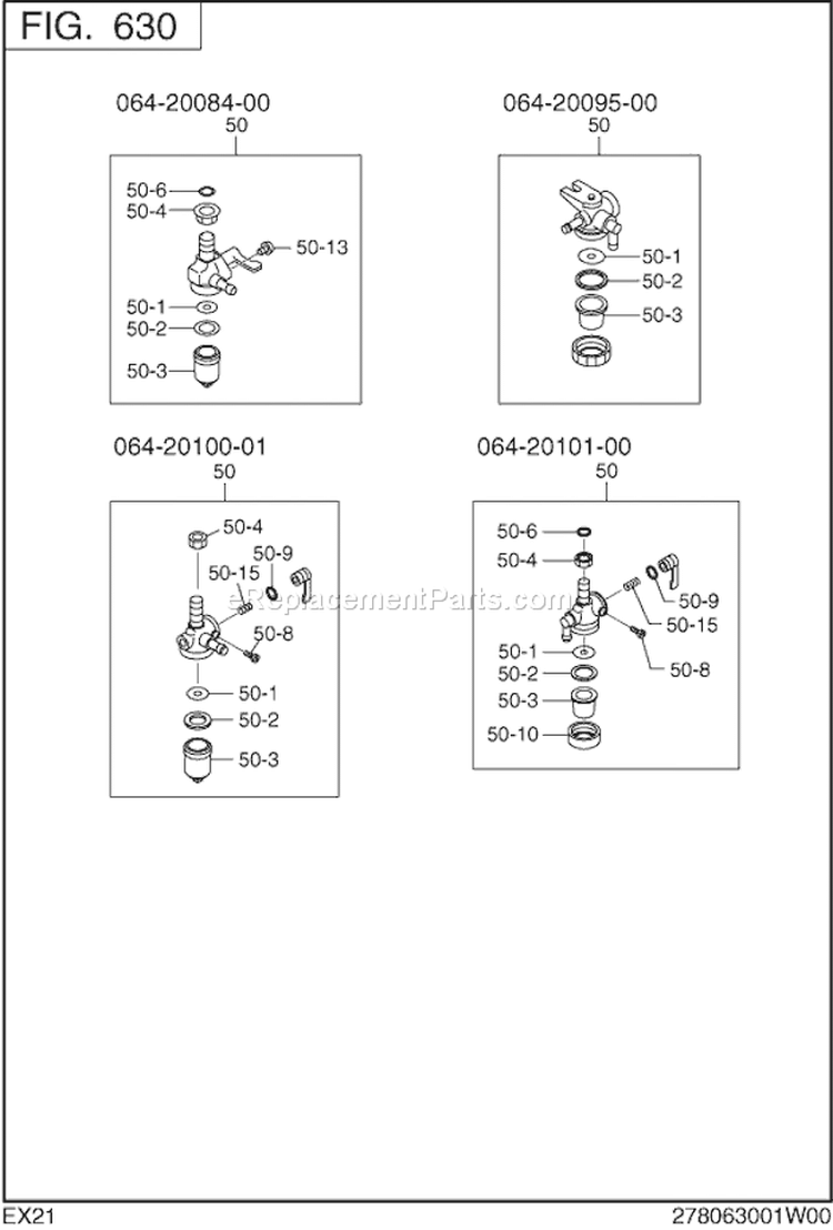 Page I Diagram and Parts List for EX210D20082  Subaru Engine