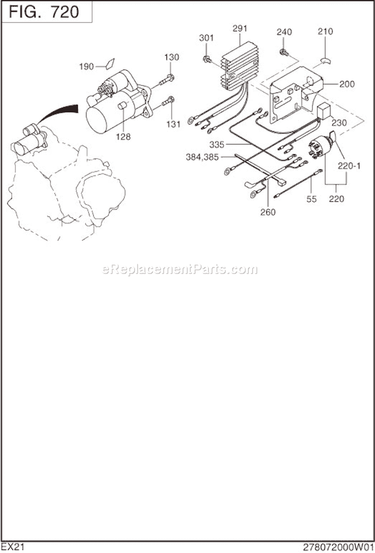 Page J Diagram and Parts List for EX210DS5230  Subaru Engine