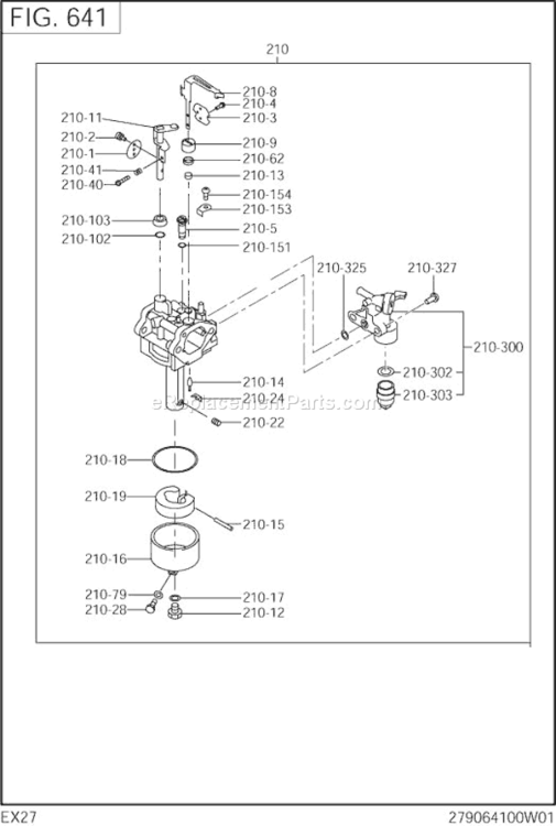Page I Diagram and Parts List for EX270D50103  Subaru Engine