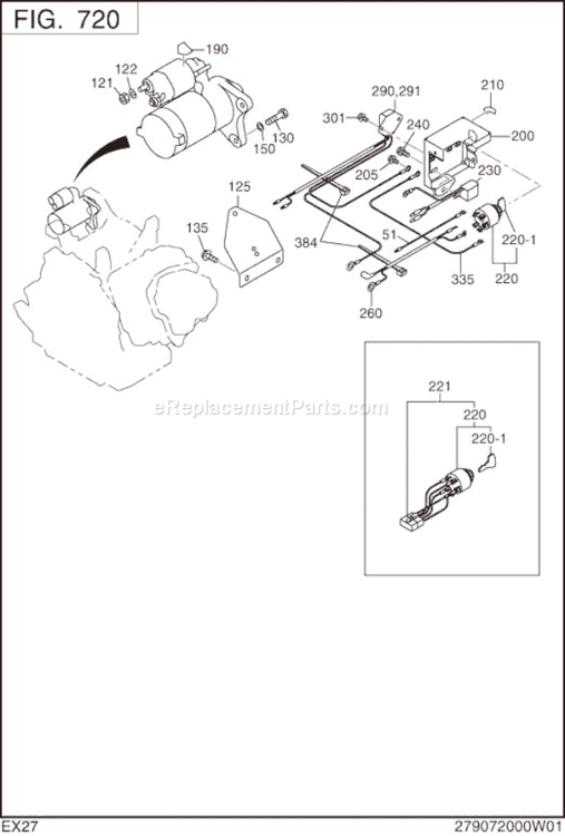 Page K Diagram and Parts List for EX270DS2011  Subaru Engine