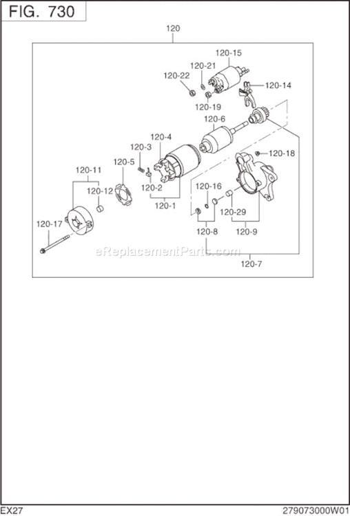 Page L Diagram and Parts List for EX270DS2011  Subaru Engine