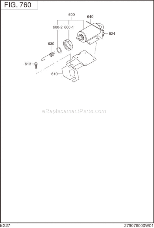 Page M Diagram and Parts List for EX270DS2011  Subaru Engine