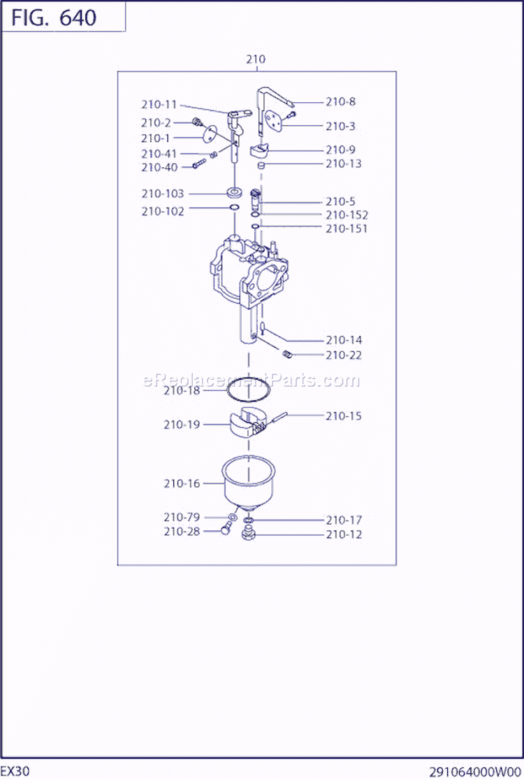 Fuel Lubricant Diagram and Parts List for EX300D52011  Subaru Engine