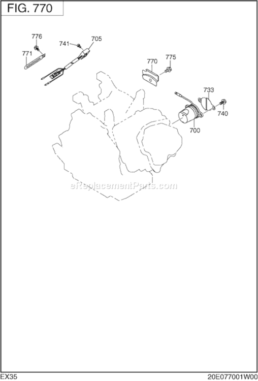 Page M Diagram and Parts List for EX350DS0030  Subaru Engine