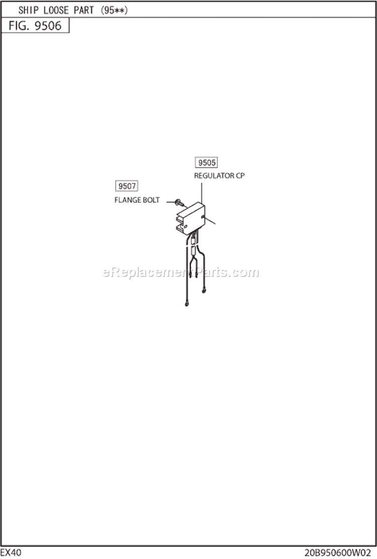 Ship Loose Part Gr Diagram and Parts List for EX400D50040  Subaru Engine