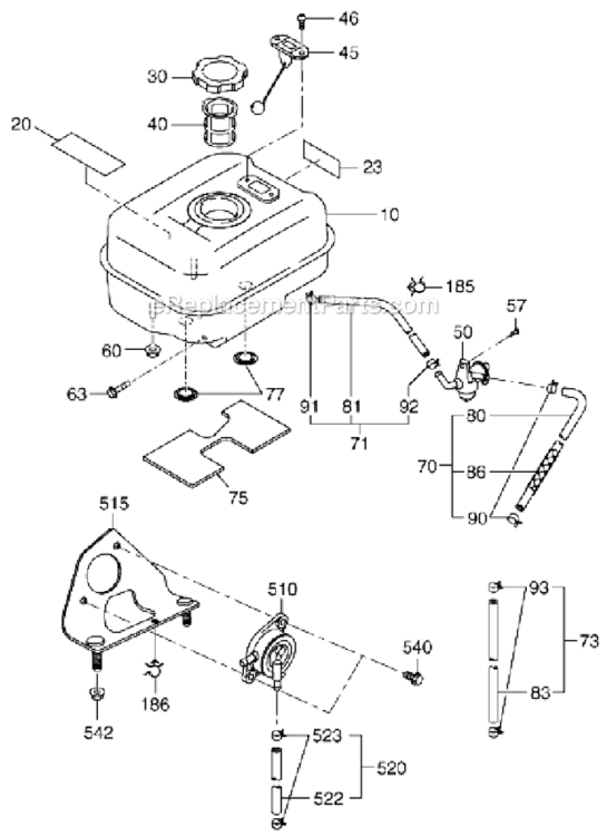 Fuel_Lubricant Diagram and Parts List for EX400DE5011  Subaru Engine