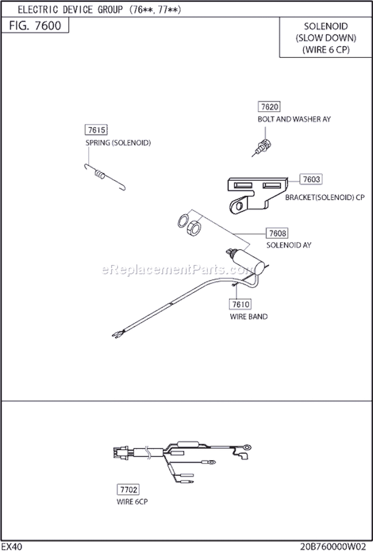 Electric Device Gr6 Diagram and Parts List for EX400DS5250  Subaru Engine