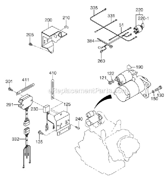 Electric_Device Diagram and Parts List for EX400SE5011  Subaru Engine