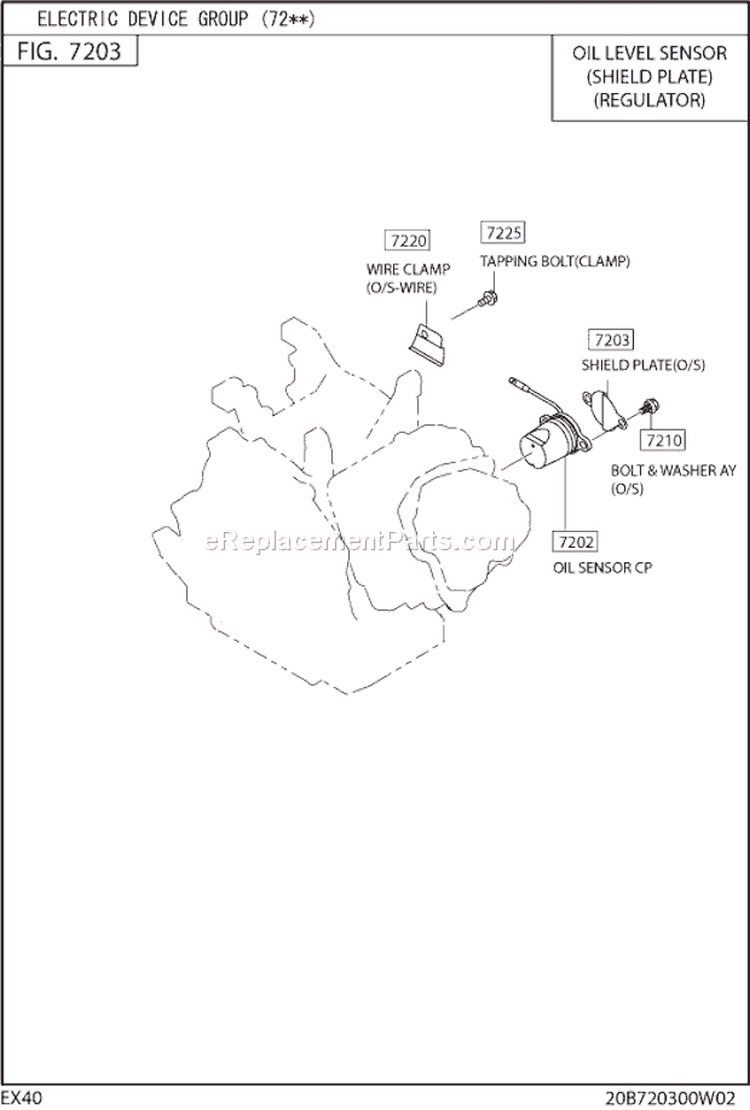 Electric Device Gr2 Diagram and Parts List for EX400D50040  Subaru Engine