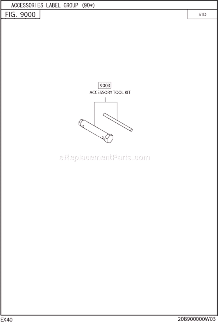 Accessory Labels Gr Diagram and Parts List for EX400D00000  Subaru Engine