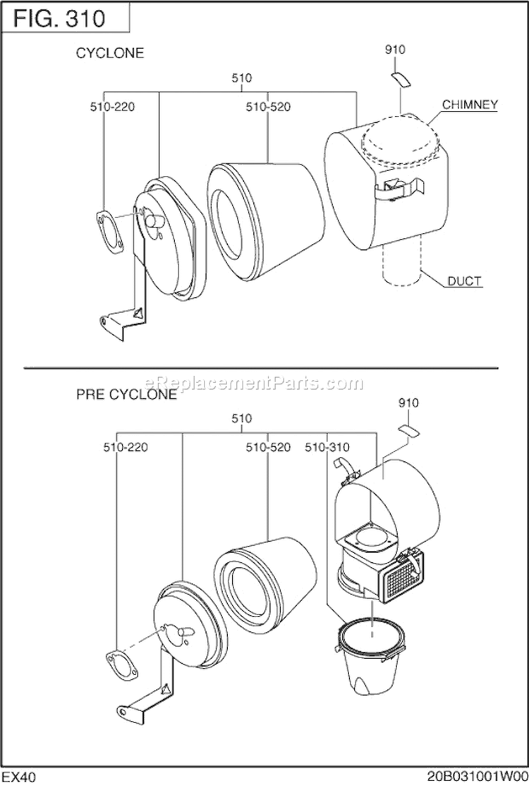 Page D Diagram and Parts List for EX400DS7020  Subaru Engine