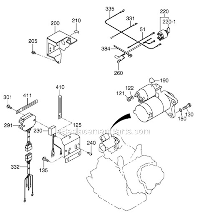 Page K Diagram and Parts List for EX400SE5041  Subaru Engine
