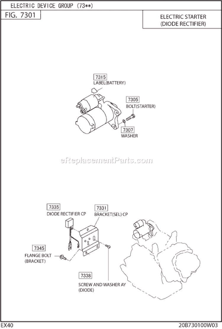 Electric Device Gr3 Diagram and Parts List for EX400DS5240  Subaru Engine