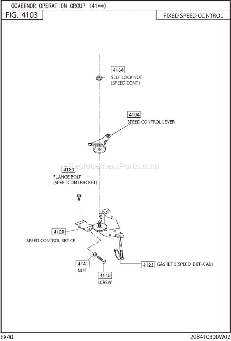 Governor Operation Gr2 Diagram and Parts List for EX400D52050  Subaru Engine