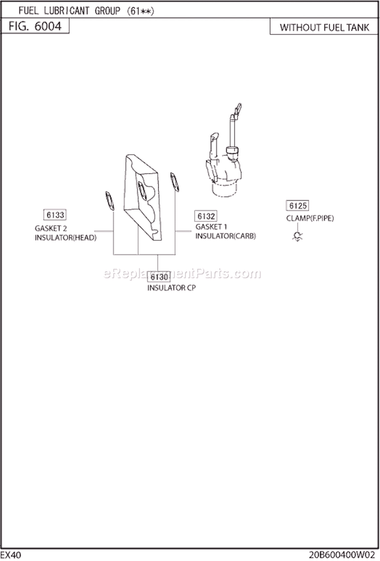 Fuel Lubricant Gr Diagram and Parts List for EX400D52050  Subaru Engine