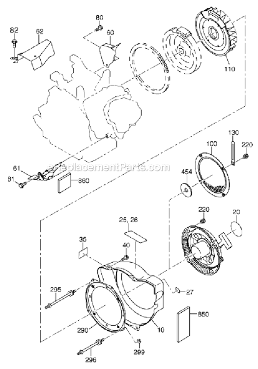 Cooling_Starting Diagram and Parts List for EX400SE5221  Subaru Engine