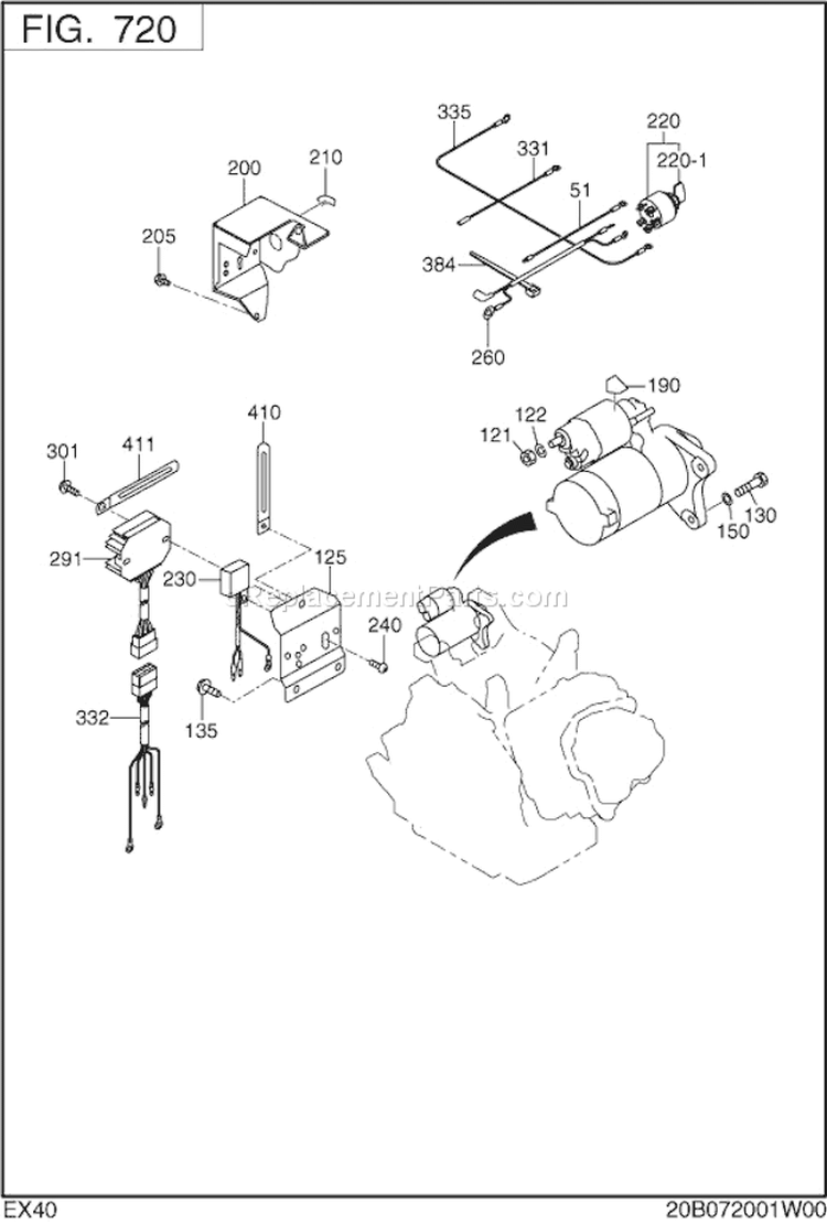 Page L Diagram and Parts List for EX400DS2062  Subaru Engine