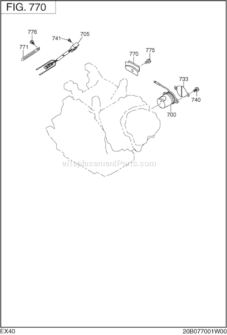 Page K Diagram and Parts List for EX400D20200  Subaru Engine