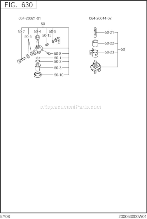 Page J Diagram and Parts List for EY080D60090  Subaru Engine