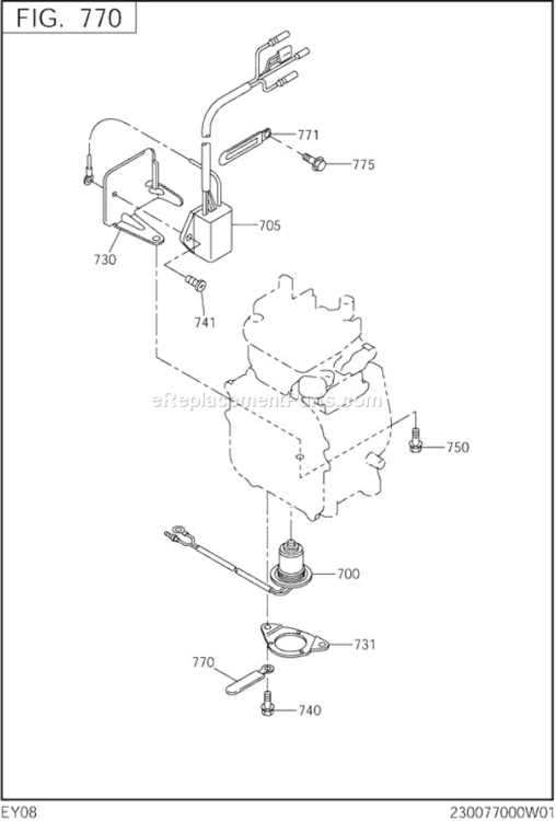 Page M Diagram and Parts List for EY080DD5350  Subaru Engine