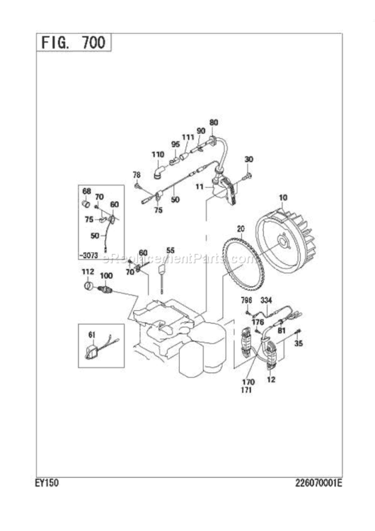 Page J Diagram and Parts List for EY150DD0210  Subaru Engine