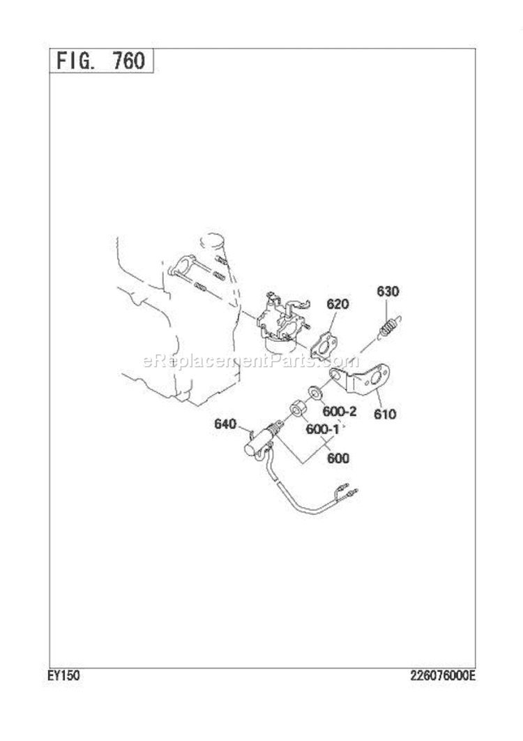 Page K Diagram and Parts List for EY150D35540  Subaru Engine