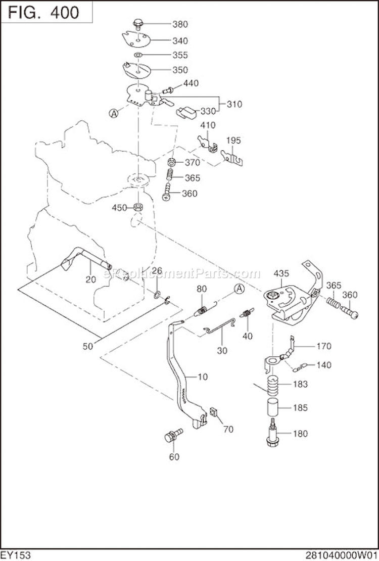 Page D Diagram and Parts List for EY153D00340  Subaru Engine