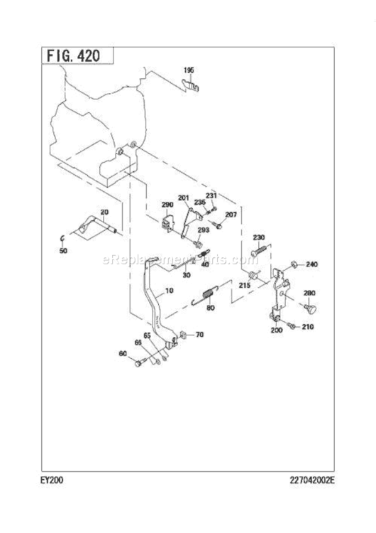 Governor,Operate Gr Diagram and Parts List for EY200DS1010  Subaru Engine