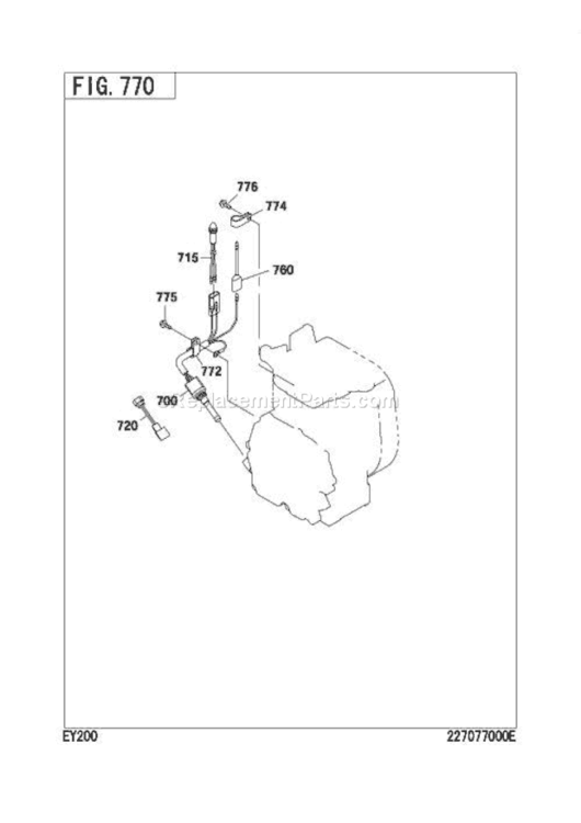 Oil Sensor Diagram and Parts List for EY200DS5140  Subaru Engine