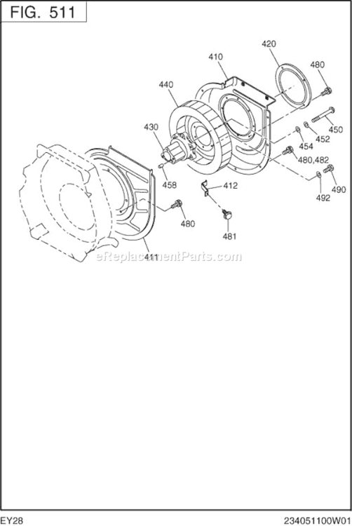 Page G Diagram and Parts List for EY280BG1000  Subaru Engine