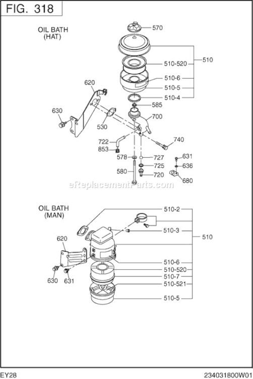 Page D Diagram and Parts List for EY280D71200  Subaru Engine