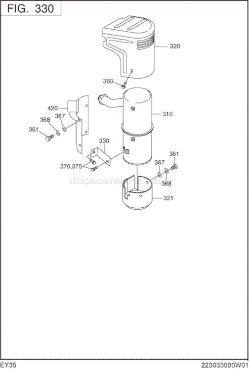 Page E Diagram and Parts List for EY350BB7170  Subaru Engine