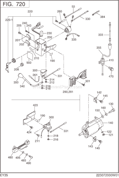Page N Diagram and Parts List for EY350BS7730  Subaru Engine