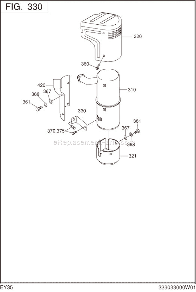 Page E Diagram and Parts List for EY350BB7792  Subaru Engine