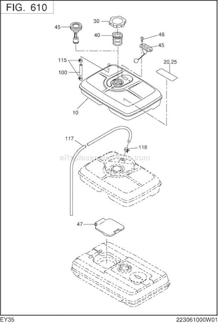 Page J Diagram and Parts List for EY350BB7792  Subaru Engine