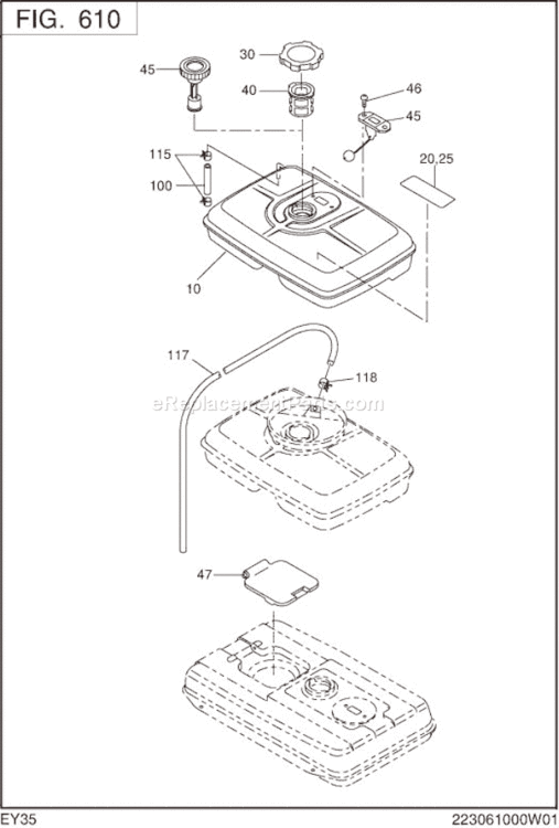 Page J Diagram and Parts List for EY350DD8210  Subaru Engine
