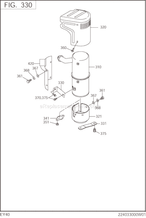 Page E Diagram and Parts List for EY400BB7850  Subaru Engine