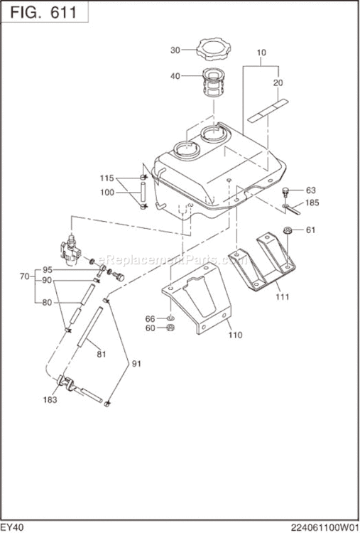 Page J Diagram and Parts List for EY400DK7220  Subaru Engine