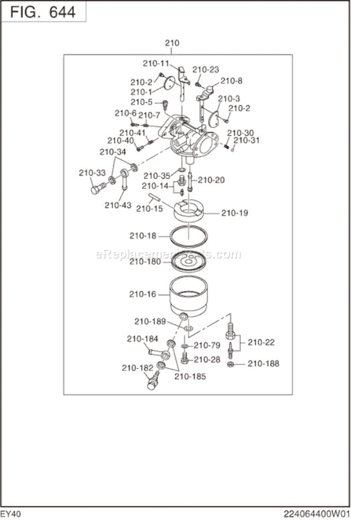 Page L Diagram and Parts List for EY400DK7220  Subaru Engine