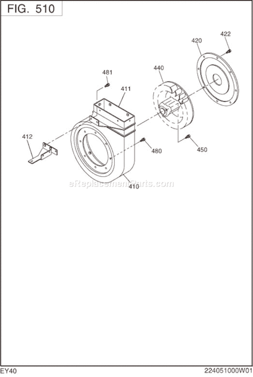 Page H Diagram and Parts List for EY400DS7521  Subaru Engine