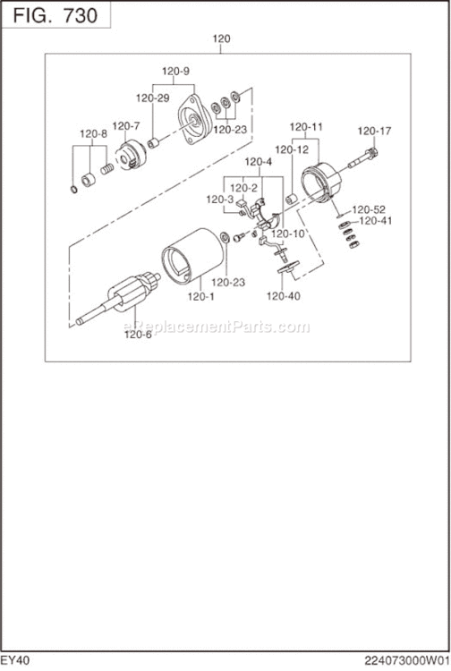 Page O Diagram and Parts List for EY400DS8500  Subaru Engine