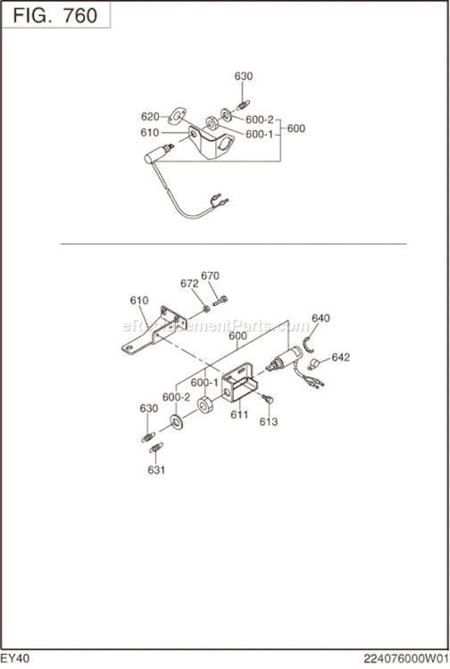 Page P Diagram and Parts List for EY400DS8600  Subaru Engine