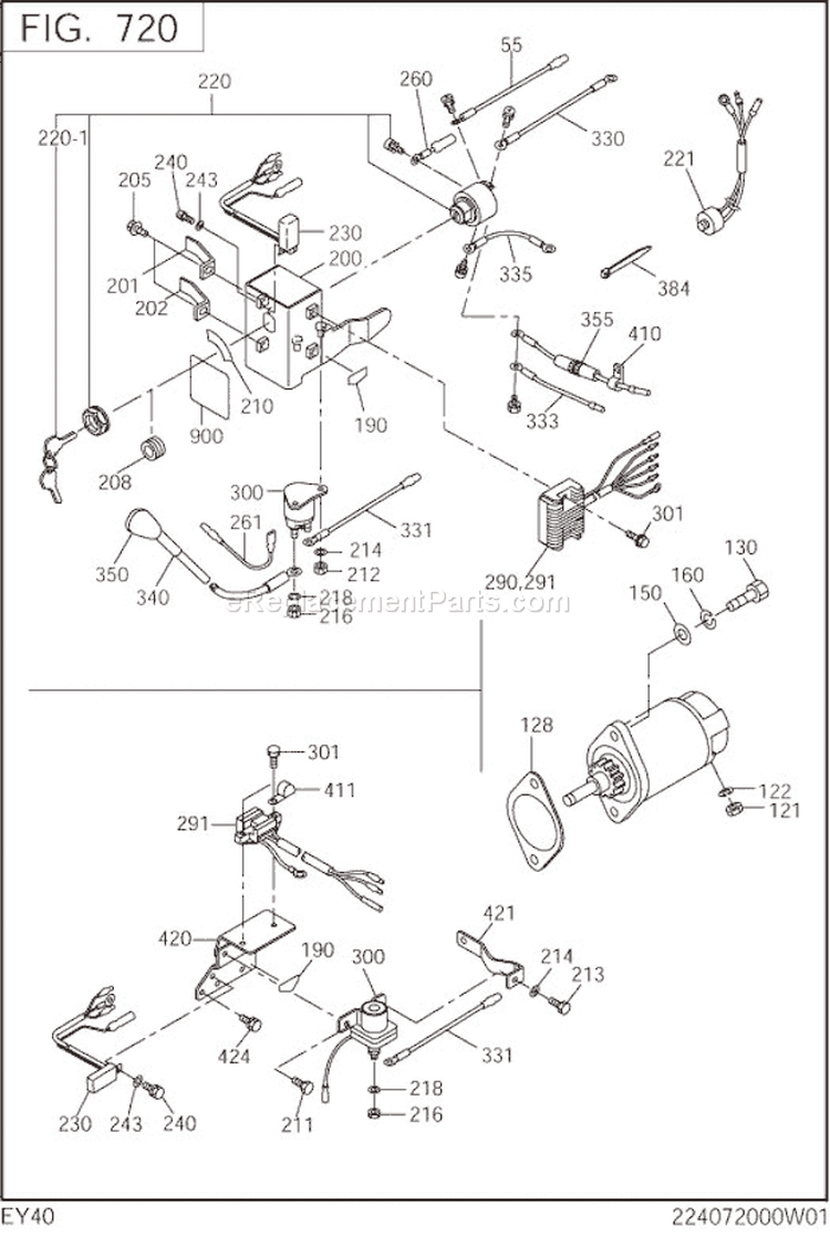 Page N Diagram and Parts List for EY400DS8800  Subaru Engine