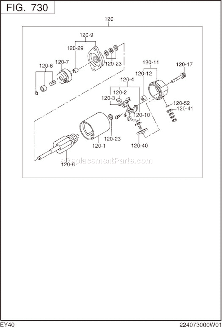 Page O Diagram and Parts List for EY400DS8800  Subaru Engine