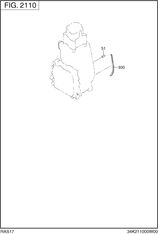 Engine Assembly Diagram and Parts List for RAS17018011 R1700i Subaru Generator