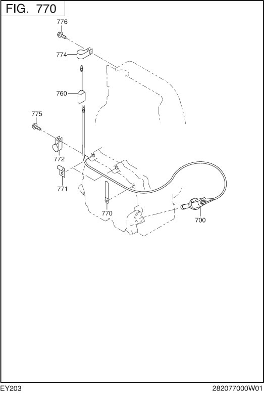 Electric Device Diagram and Parts List for EY203DC0760 EY203 Subaru Engine