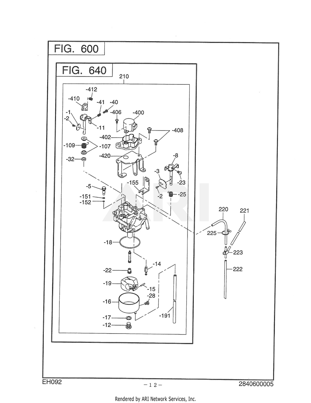 600 Fuel And Lubricant Diagram and Parts List for RAS17017010  Subaru Generator