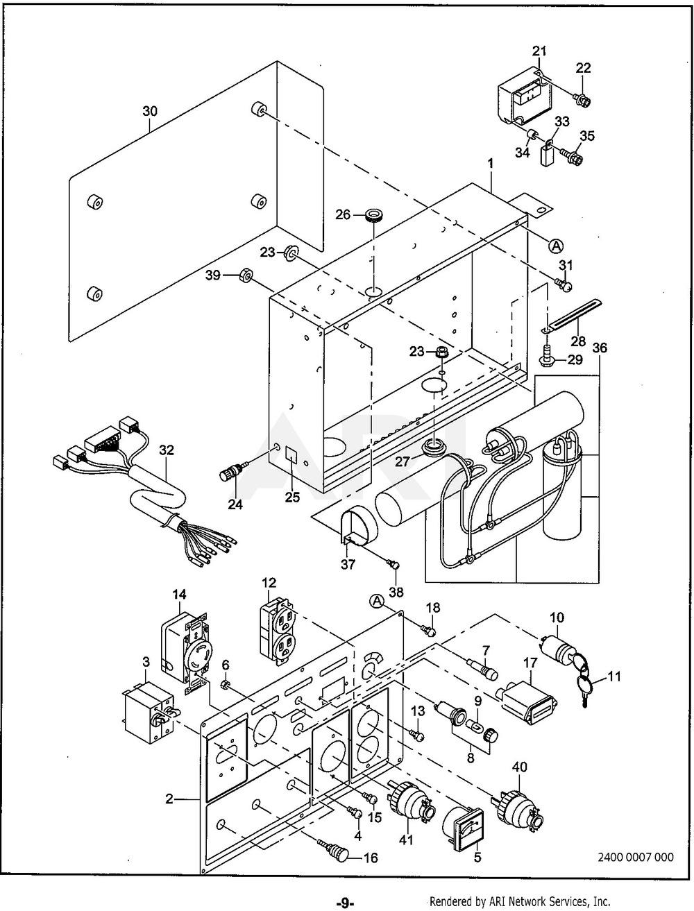 2400 Control 60hz - 110v/220v, 120v/240v Diagram and Parts List for RGV10K36040  Subaru Generator
